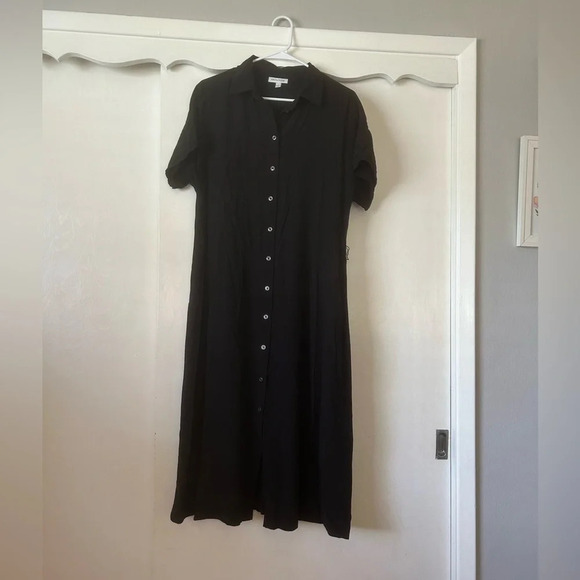 Prologue Black Button Down Short Sleeve Dress Size S - Picture 1 of 10